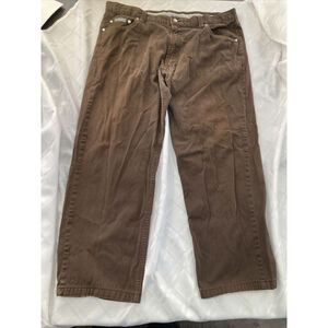 Hugo Boss Jeans Mens Size 40x26 Brown Denim Alabama Hemmed Pants READ!